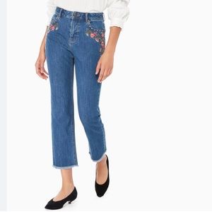 Kate Spade Ditsy Embroidered Jeans Size 25 New Without Tags